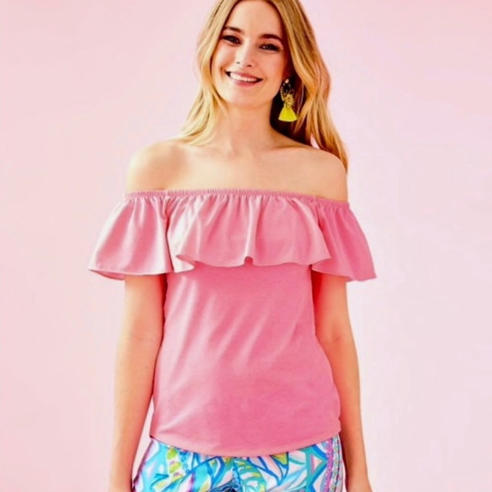 LILY PULITZER La Fortuna Off-Shoulder Top